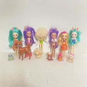 Mattel Enchantimals 6"  Dolls - 6 Dolls with their pets